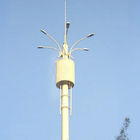 Torres telescópicas de la telecomunicación del HDG, torre monopolar de la célula con las luces