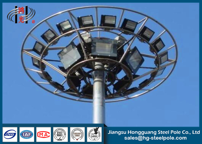 Iluminación de acero postes del alto palo circular de la conexión del modo de parte movible con el sistema de elevación ISO